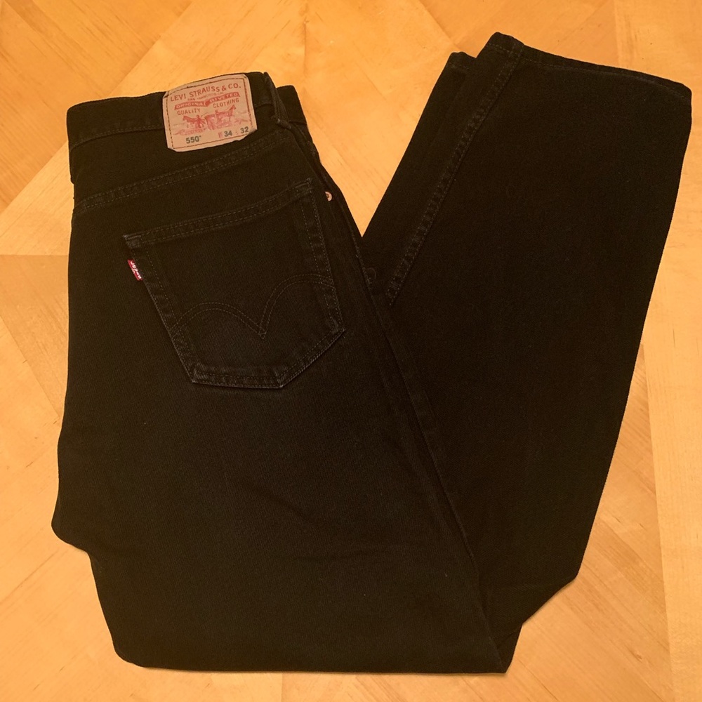 Levi Strauss & Co Black 550 Relaxed Fit Jeans